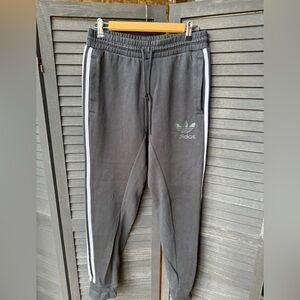 adidas Men’s Black Sweatpants with White Side Stripes